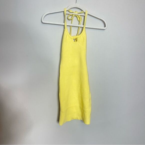 For Love & Lemons NWT For Love and Lemons $149 Yellow Halter knit Dress NWT XS - Picture 6 of 10